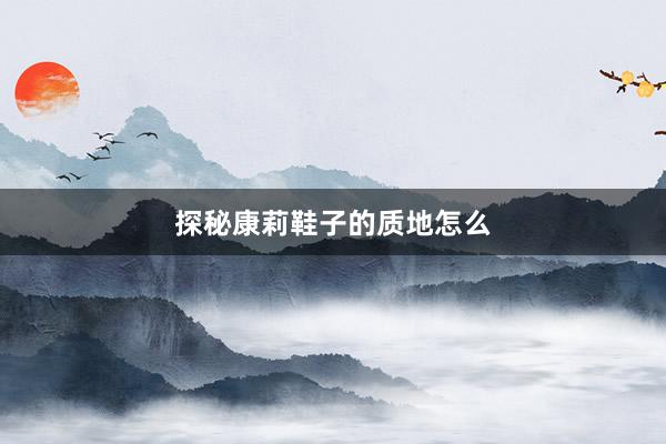 探秘康莉鞋子的质地怎么